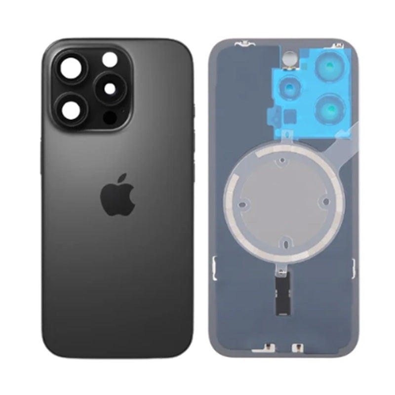 Back Panel with Magnet Black No Logo for iPhone 16Pro (Aftermarket Premium)