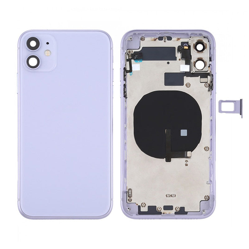 Back Housing With Power Flex Purple No Logo For iPhone 11
