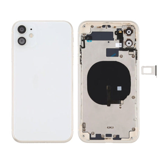Back Housing With Power Flex White No Logo For iPhone 11