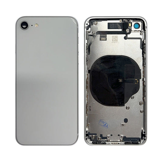 Back Housing With Power Flex White No Logo for iPhone 8G (Best Aftermarket)