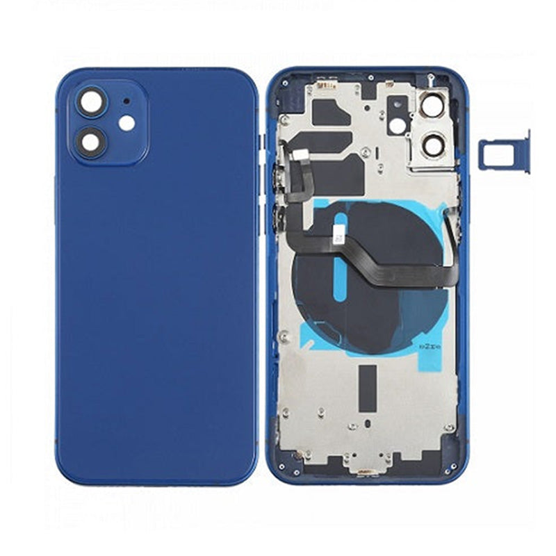 Back Housing With Power Flex Navy No Logo For iPhone 12