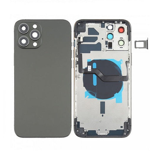 Back Housing With Power Flex Black No Logo For iPhone 12Pro