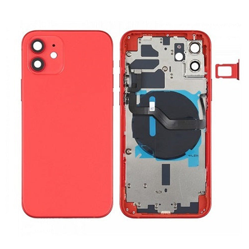 Back Housing With Power Flex Red No Logo For iPhone 12