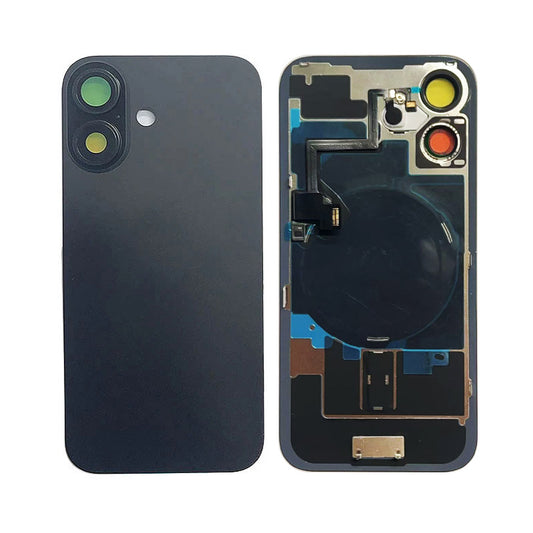 Back Panel with Wireless Charging Flex Black for iPhone 16 (Best Quality)