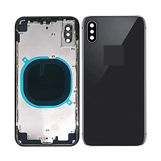 Back Housing Without Parts Black No Logo for iPhone X (Aftermarket High Quality)