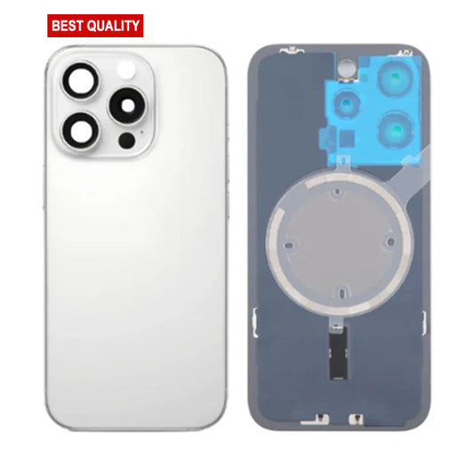 Back Panel with Magnet White No Logo for iPhone 16Pro Max (Best Aftermarket)