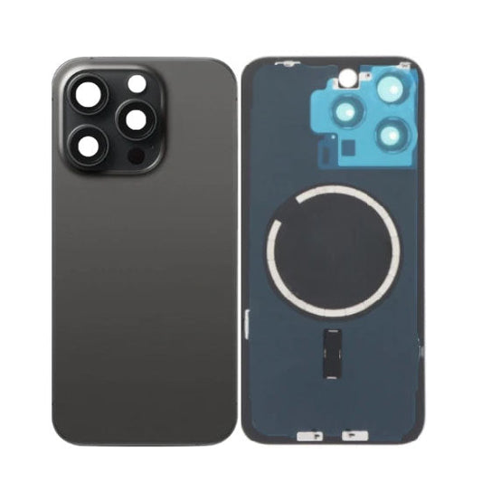 Back Panel with Magnet Black no Logo for iPhone 15Pro Max (Aftermarket Premium)