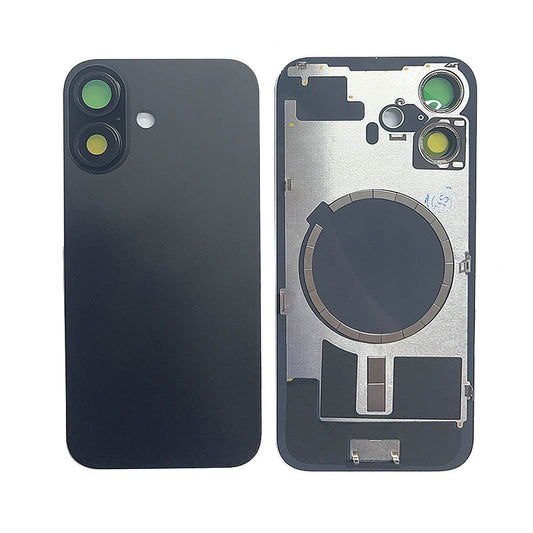 Back Panel with Magnet Black No Logo for iPhone 16 (Aftermarket Premium)