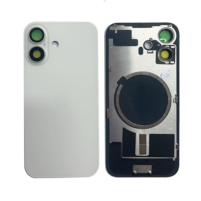Back Panel with Magnet White No Logo for iPhone 16Plus (Aftermarket Premium)