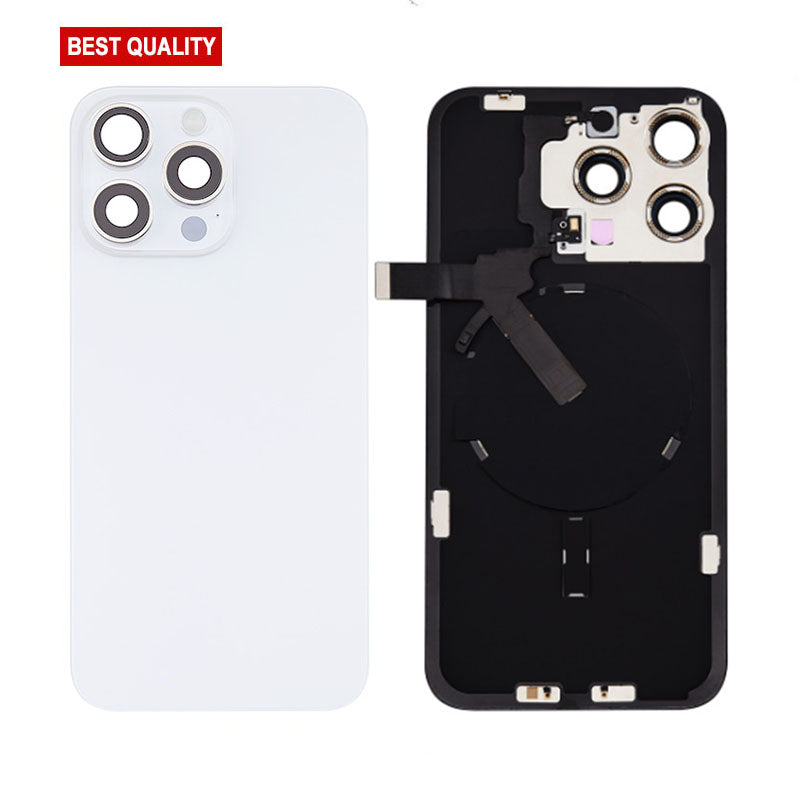 Back Panel with Wireless Charging Flex White no Logo for iPhone 15Pro Max (Best Quality)