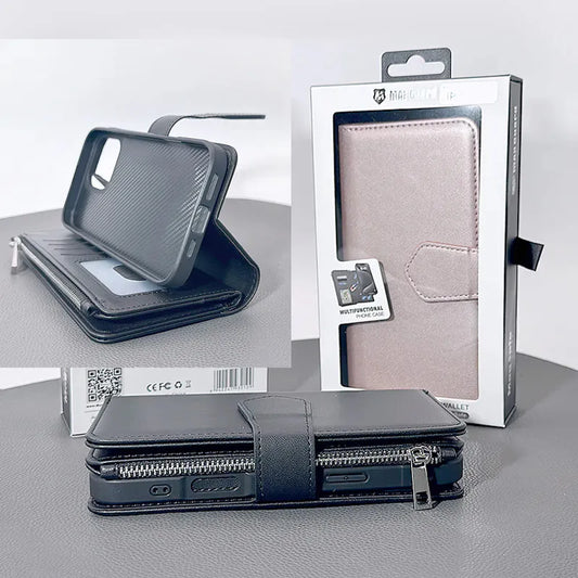 Case for Iphone 12/12 Pro 6.1 Maxguard Detachable Magnetic Zipper Wallet