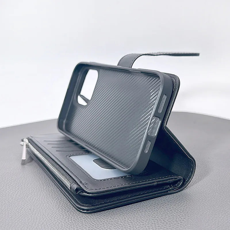 Case for iPhone 13 Pro max/12 Pro max 6.7 Maxguard Detachable Zipper Wallet magnet Phone Case for magsafe