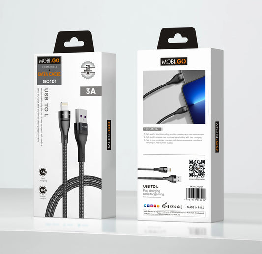 Mobigo 1m USB-A to Lightning cable GO101