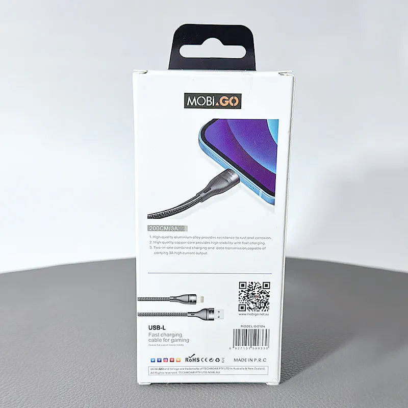 Mobigo 2m USB-A to Lightning cable GO104