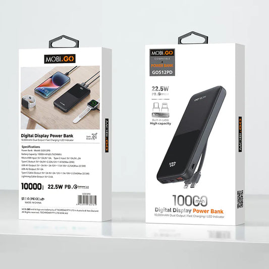 Mobigo PD 22.5W 10000 mah PD power bank GO512PD