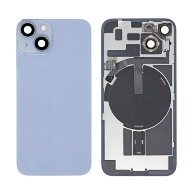 Back Panel With Wireless Charging Flex Blue No Logo For iPhone 14 (Best Quality)