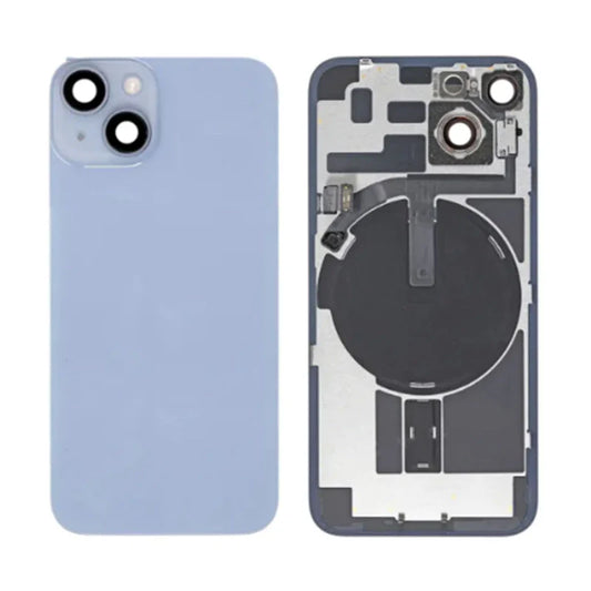 Back Panel With Wireless Charging Flex Blue No Logo For iPhone 14 (Best Quality)