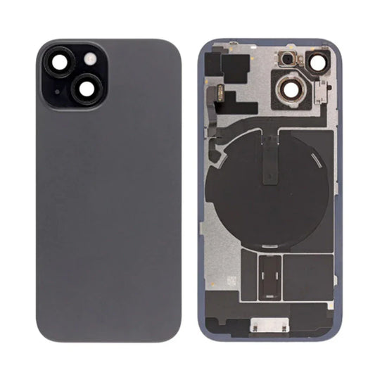 Back Panel with Wireless Charging Flex Black no Logo for iPhone 15 (Best Quality)