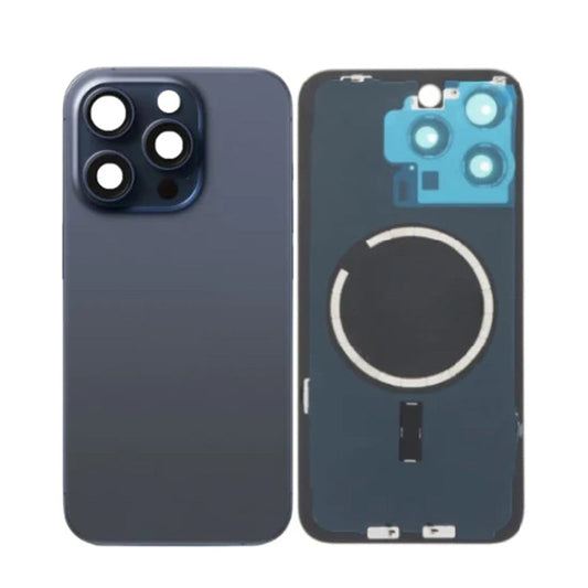 Back Panel with Magnet Blue no Logo for iPhone 15Pro (Aftermarket Premium)