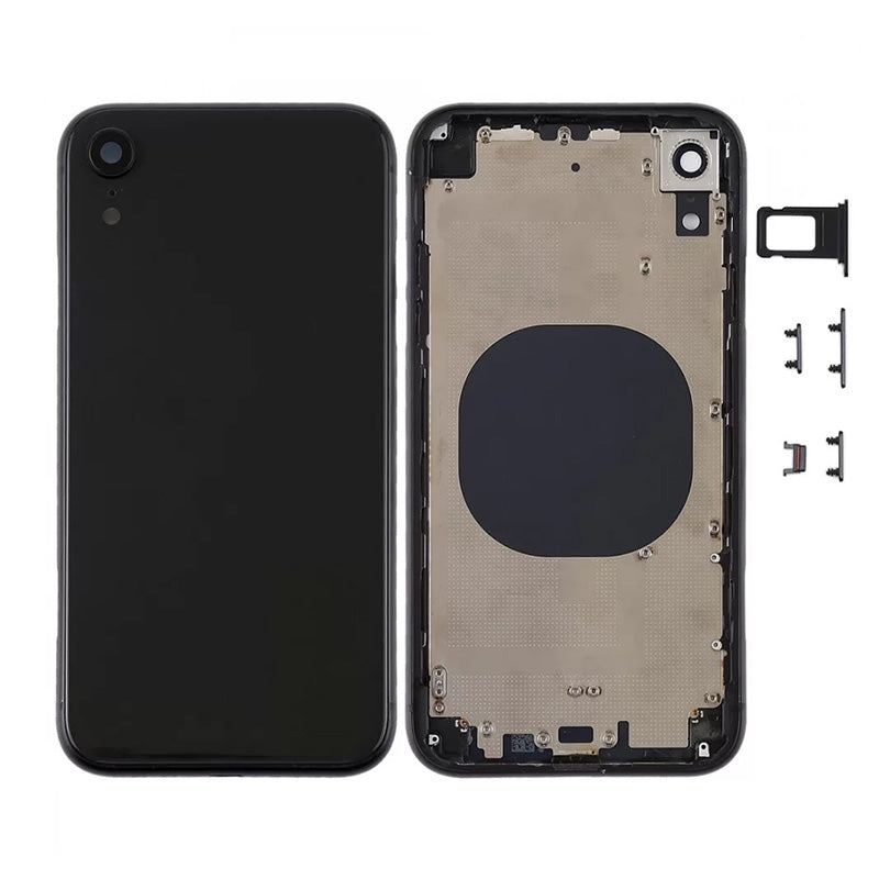Back Housing Without Parts Black No Logo for iPhone Xr (Aftermarket High Quality)