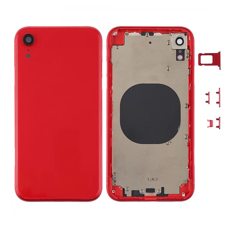 Back Housing Without Parts Red No Logo for iPhone Xr (Aftermarket High Quality)