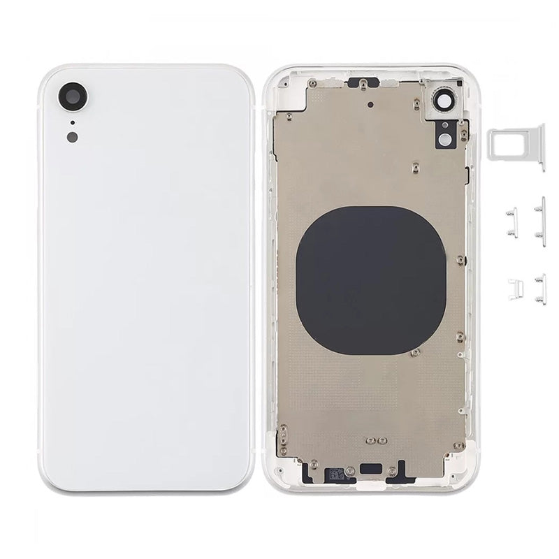 Back Housing Without Parts White No Logo for iPhone Xr (Aftermarket High Quality)