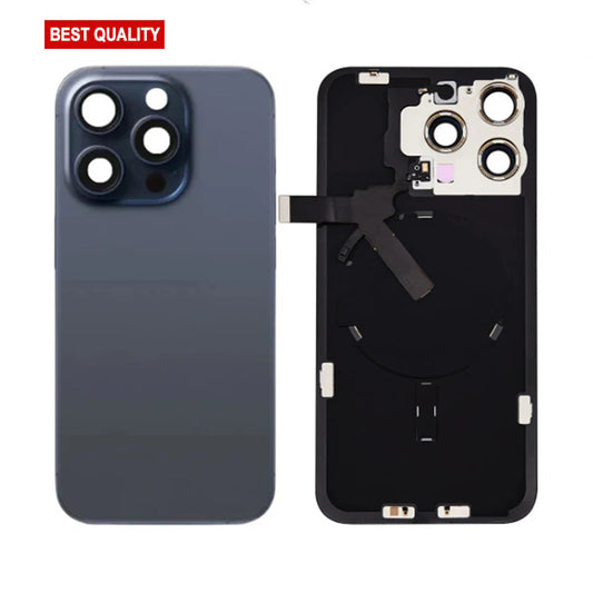 Back Panel with Wireless Charging Flex Blue no Logo for iPhone 15Pro Max (Best Quality)