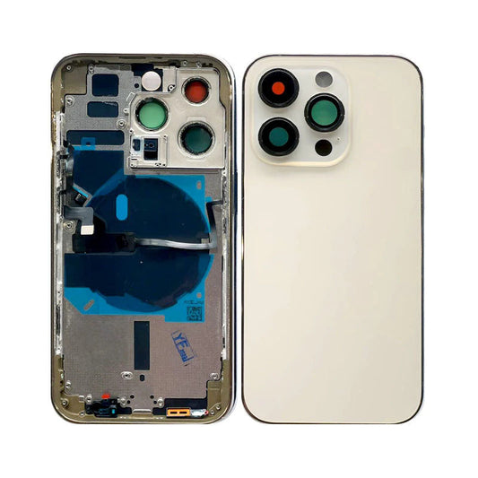 Back Housing With Power Flex Gold No Logo For iPhone 14Pro