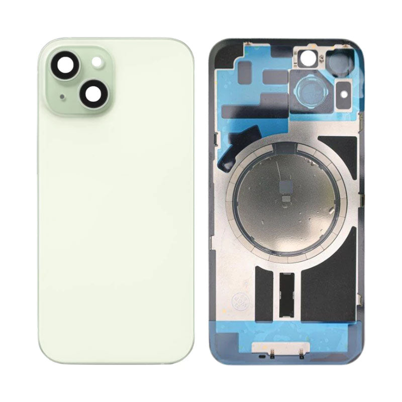 Back Panel with Magnetg Green no Logo for iPhone 15Plus (Aftermarket Premium)