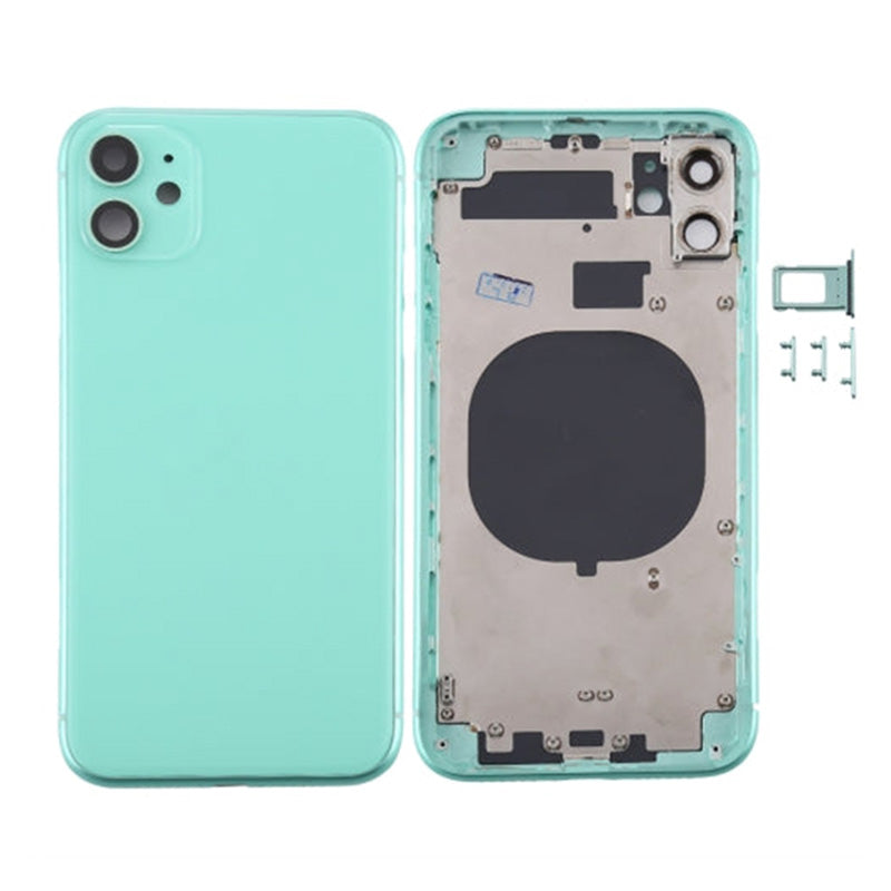 Back Housing Without Parts Green No Logo For iPhone 11 (Best Aftermarket)
