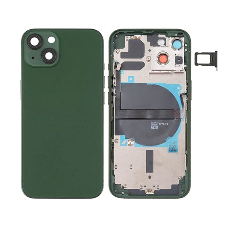 Back Housing With Power Flex Green No Logo For iPhone 13Mini (Best Aftermarket)