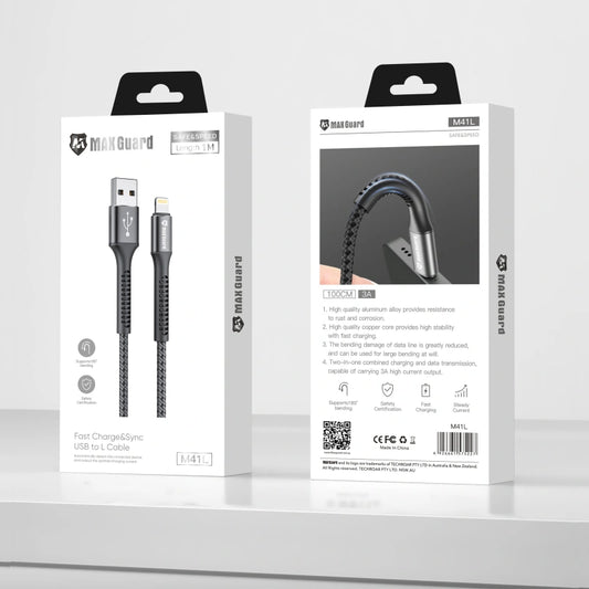 Maxguard 1m USB-A to Lightning cable M41L