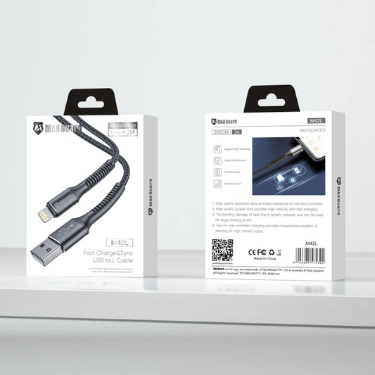 Maxguard 2m USB-A to Lightning cable M42L