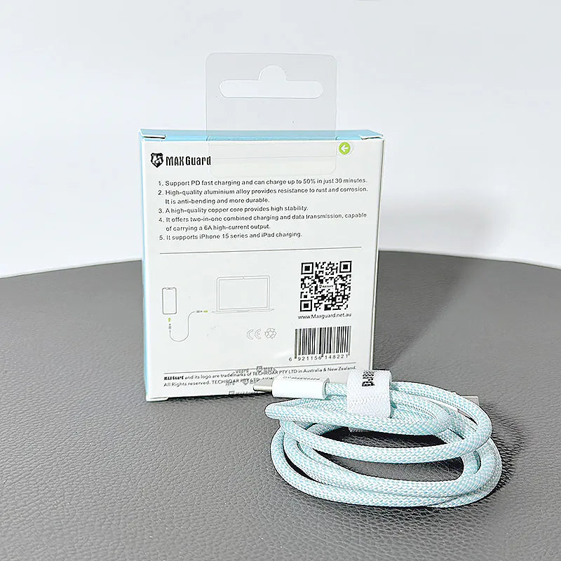 Maxguard 1m Colours 60W Type-C to C cable
