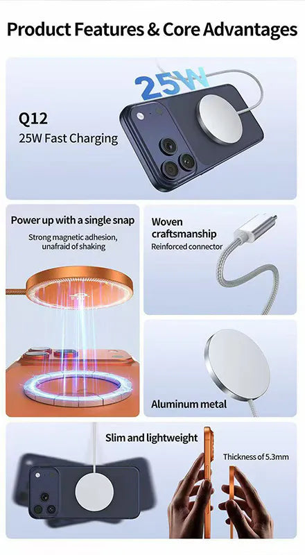 Maxguard 25W Qi2.2 Ultra-thin Magnetic Wireless Charger MD09