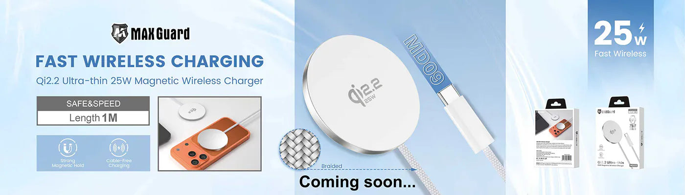 Maxguard 25W Qi2.2 Ultra-thin Magnetic Wireless Charger MD09