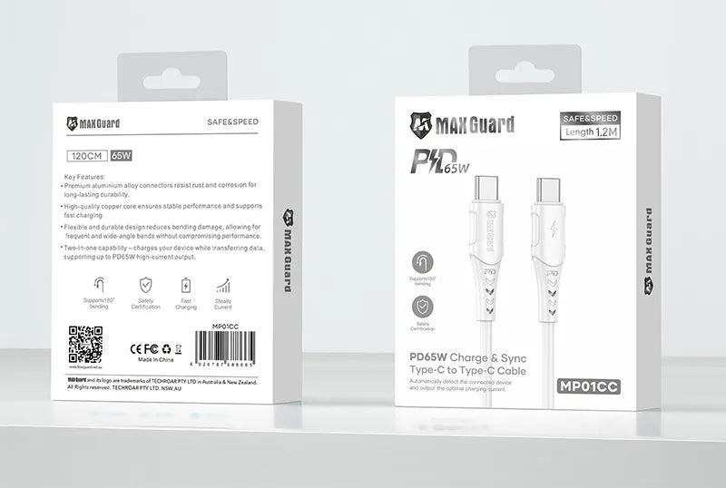 Maxguard 1.2m 65W Type-C to C Cable MP01CC