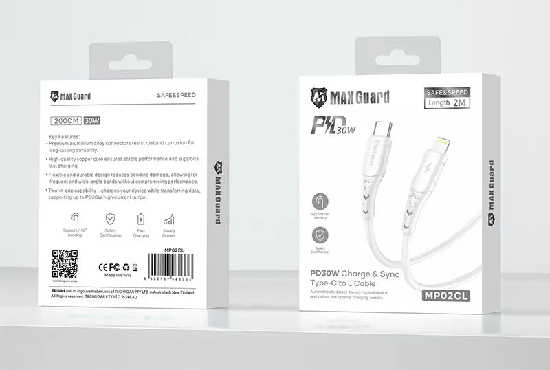 Maxguard 2m 30W Type-C to Lightning Cable MP02CL