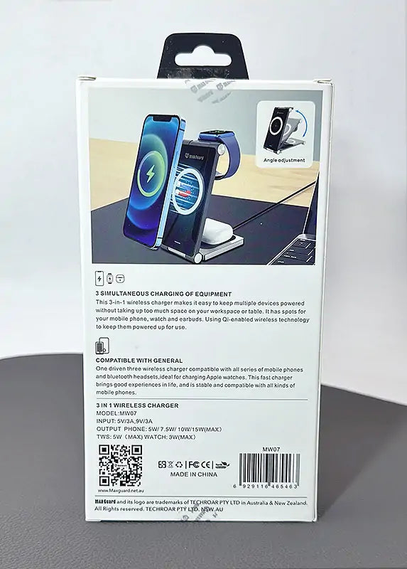 Maxguard 3 in 1 MagFit Wireless Charger MW07( For apple watch and IOS & android system phone)