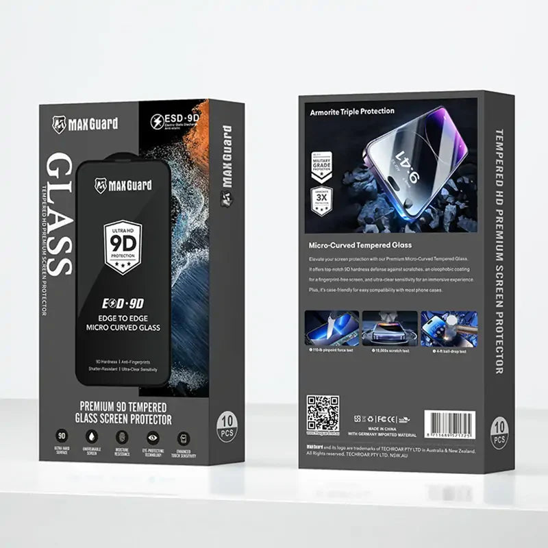 Maxguard ESD 9D Edge to Edge Micro Curved Glass for iPhone