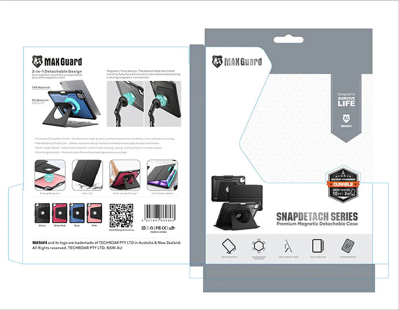 Case for iPad 11th (A16)/10th (A14) Snapdetach Series