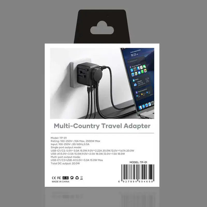 Maxpower TP01 PD20w All-in-One Oversea Travel Adapter