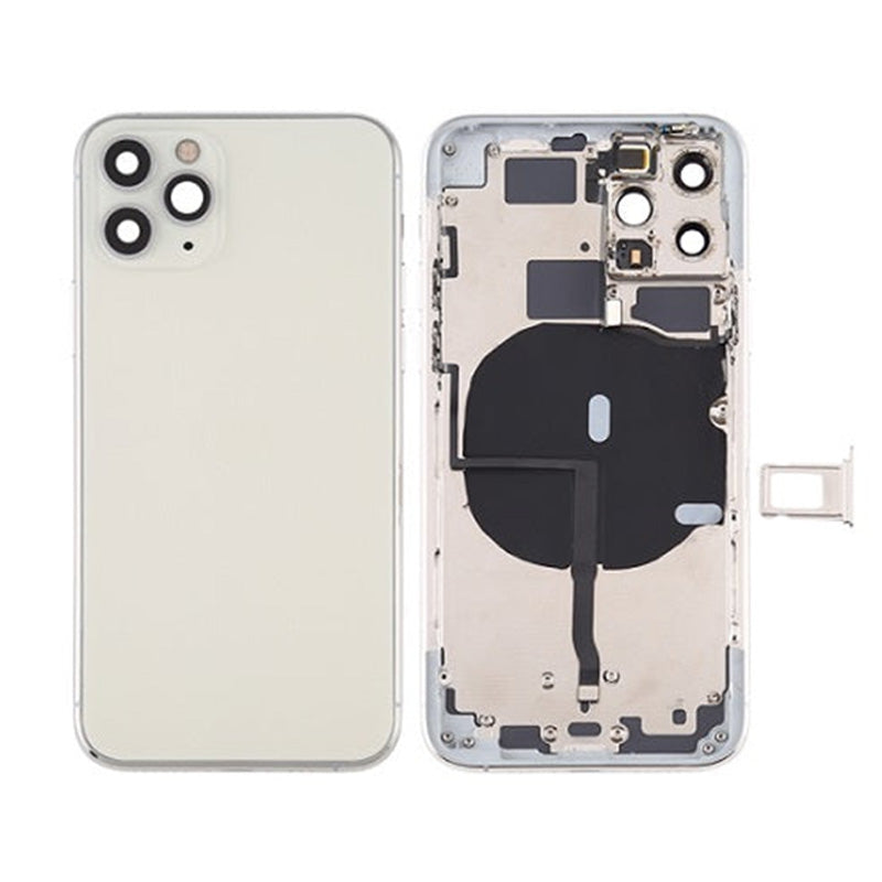 Back Housing With Power Flex White No Logo For iPhone 11Pro