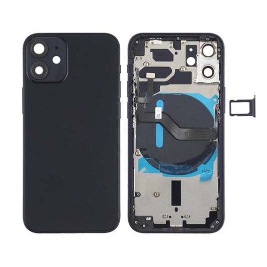 Back Housing With Power Flex Black No Logo For iPhone 12Mini