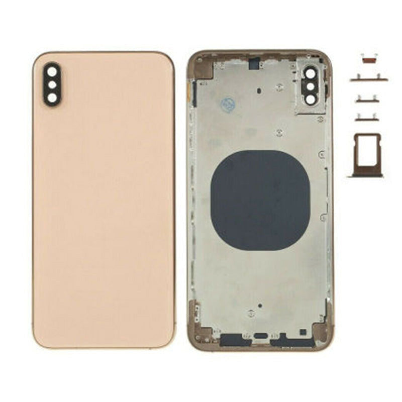 Back Housing Without Parts Gold No Logo for iPhone Xs Max (Aftermarket High Quality)