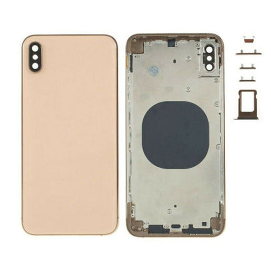 Back Housing Without Parts Gold No Logo for iPhone Xs Max (Aftermarket High Quality)