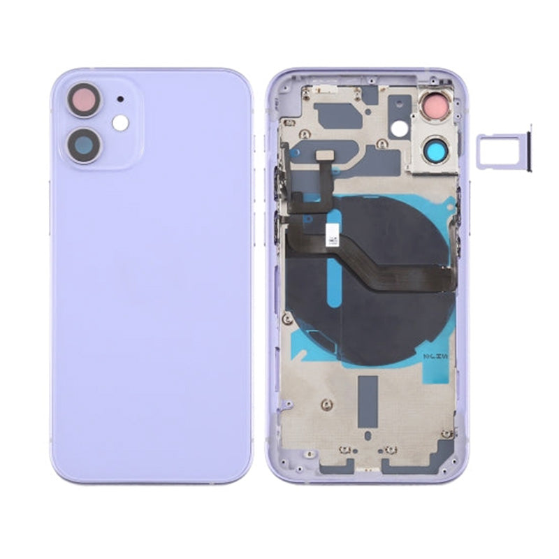 Back Housing With Power Flex Purple No Logo For iPhone 12Mini