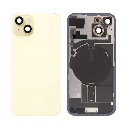Back Panel with Wireless Charging Flex Yellow no Logo for iPhone 15 (Best Quality)