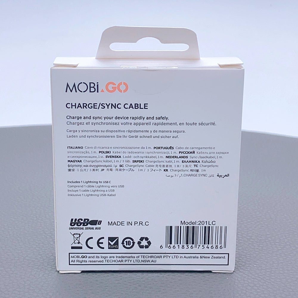Mobigo 1m 20W Type-C to Lightning Cable 201LC/GO201TL