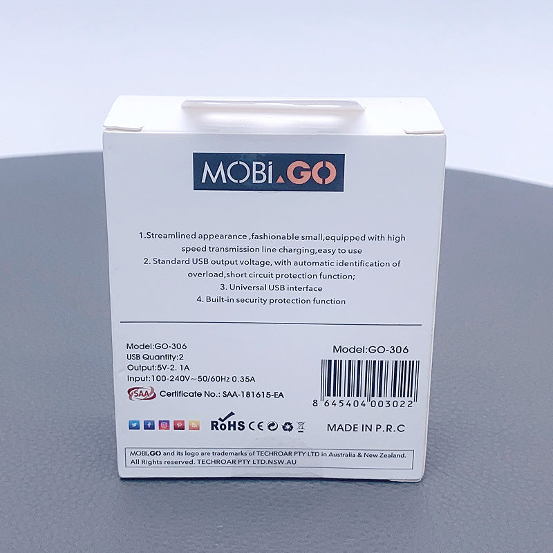 Mobigo 2.1A wall charger GO306